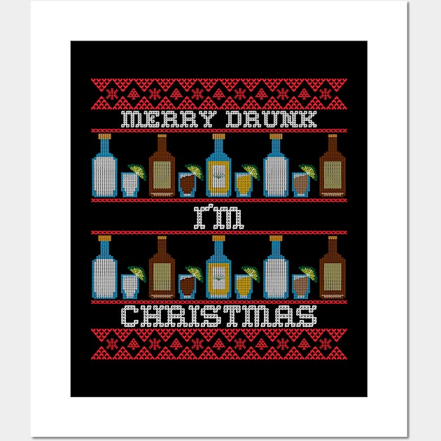 Merry Drunk I´m Christmas Ugly Christma Wall Art by PlimPlom